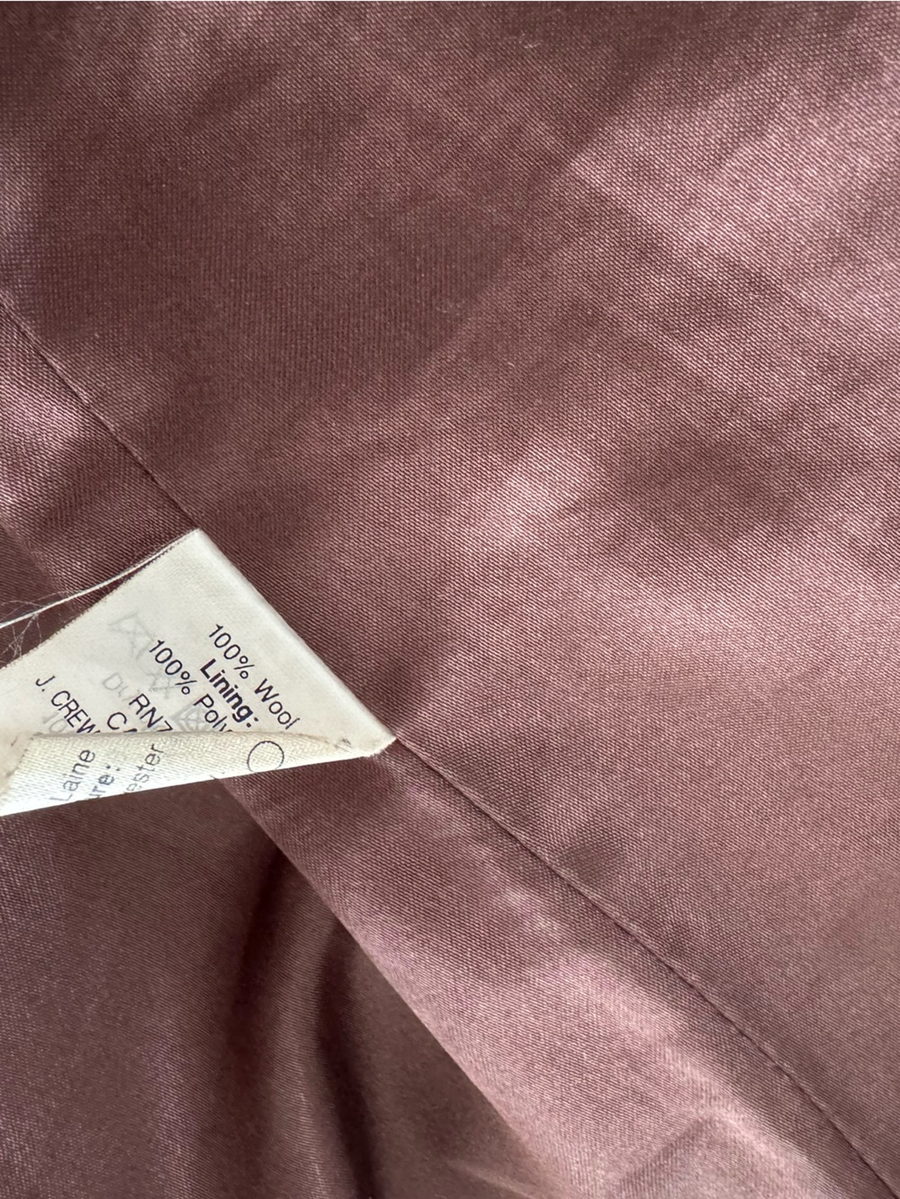 J.Crew Collection 100% Wool Herringbone Blazer Jacket Mauve Burgundy Size 2 - Picture 10 of 13